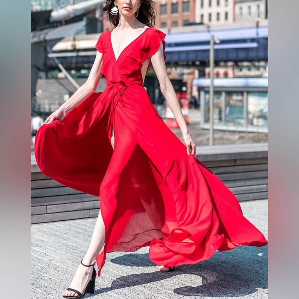 Yumi Kim Full Bloom Midi red dress